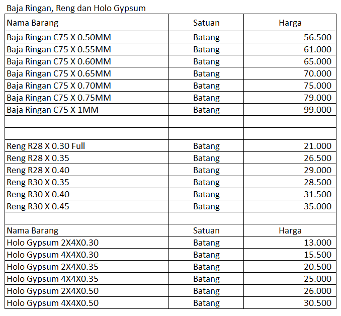Baja Ringan Murah Bandung